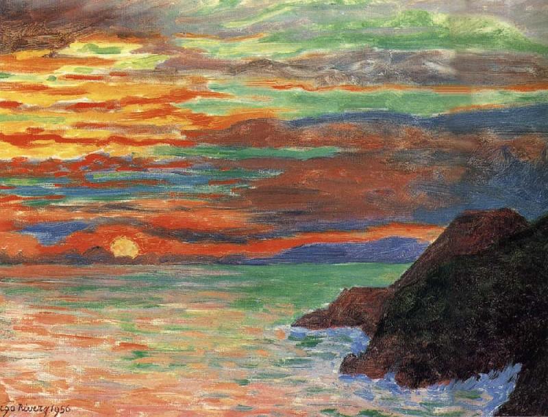 Diego Rivera SunSet oil painting image